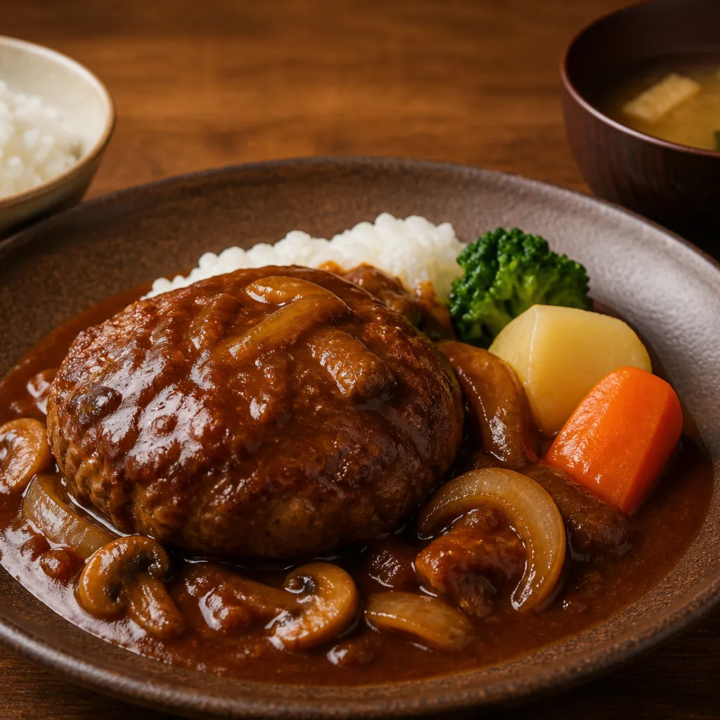 福田屋 煮込みハンバーグ定食の提案用メニュー写真